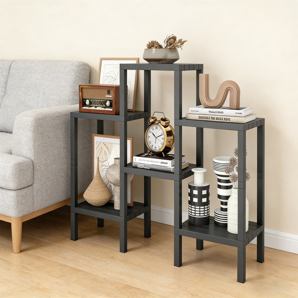 6-tier Modular Plastic Storage Shelving For Living Room And Kitchen_voghion.com